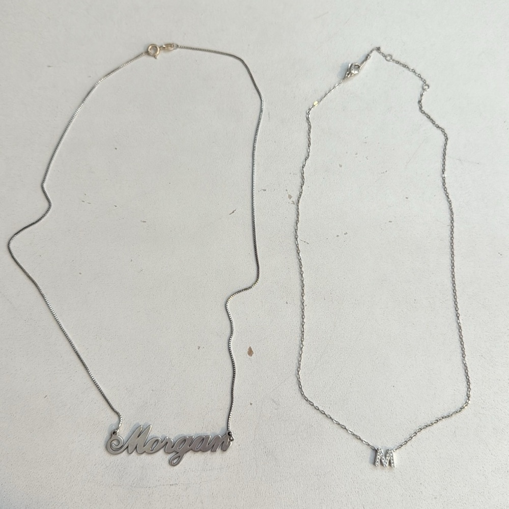 Morgan and m initial necklace